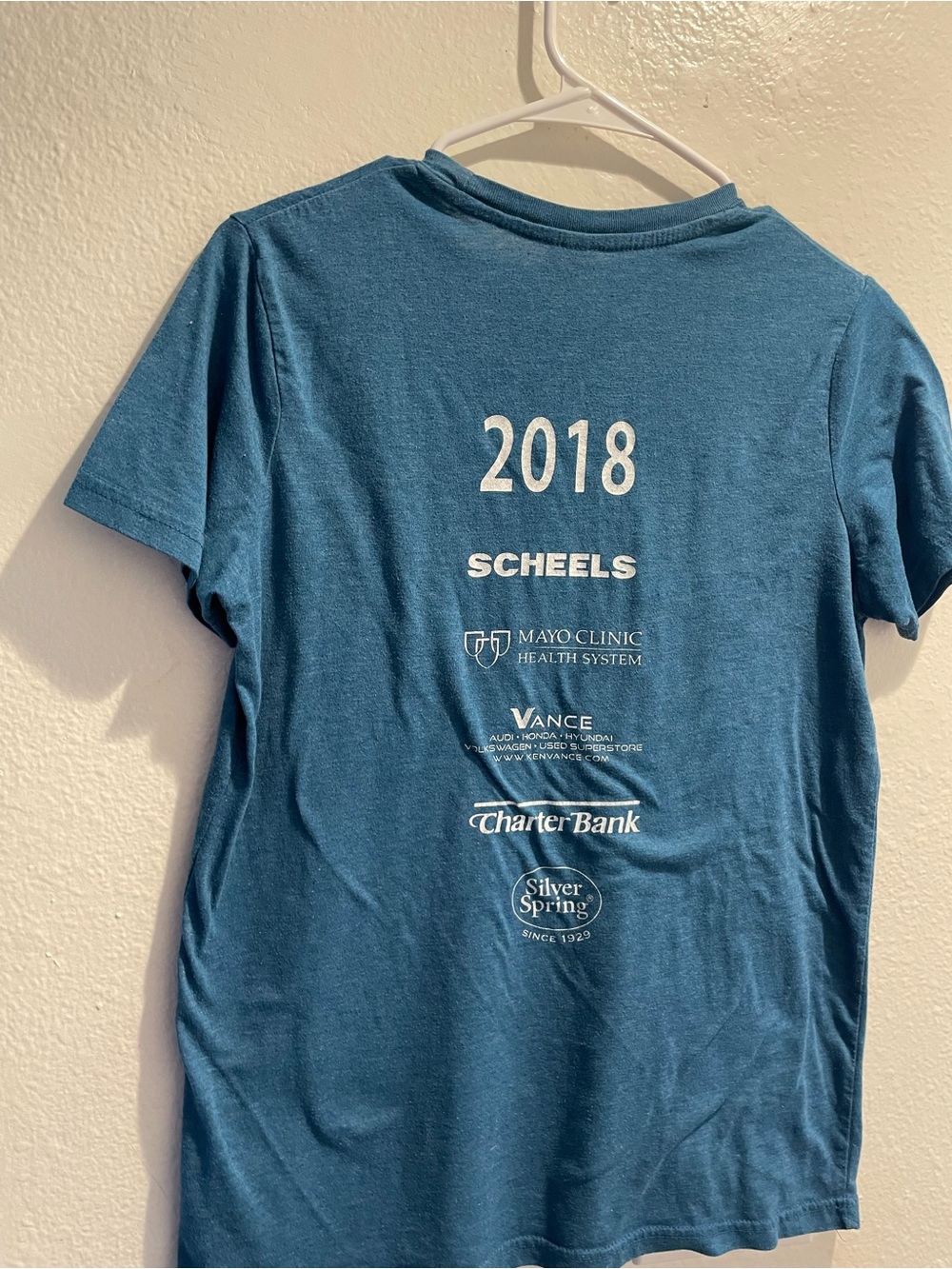 The OC Marathon Relay Scheels Graphic T-Shirt Blue Teal Size Small Tri-Blend - Picture 7 of 9